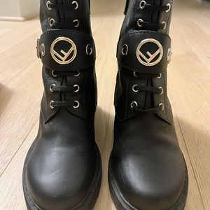 Fendi calfskin combat boots